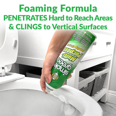 Simple Green aerosol cleaner sprayed upside down for easy access