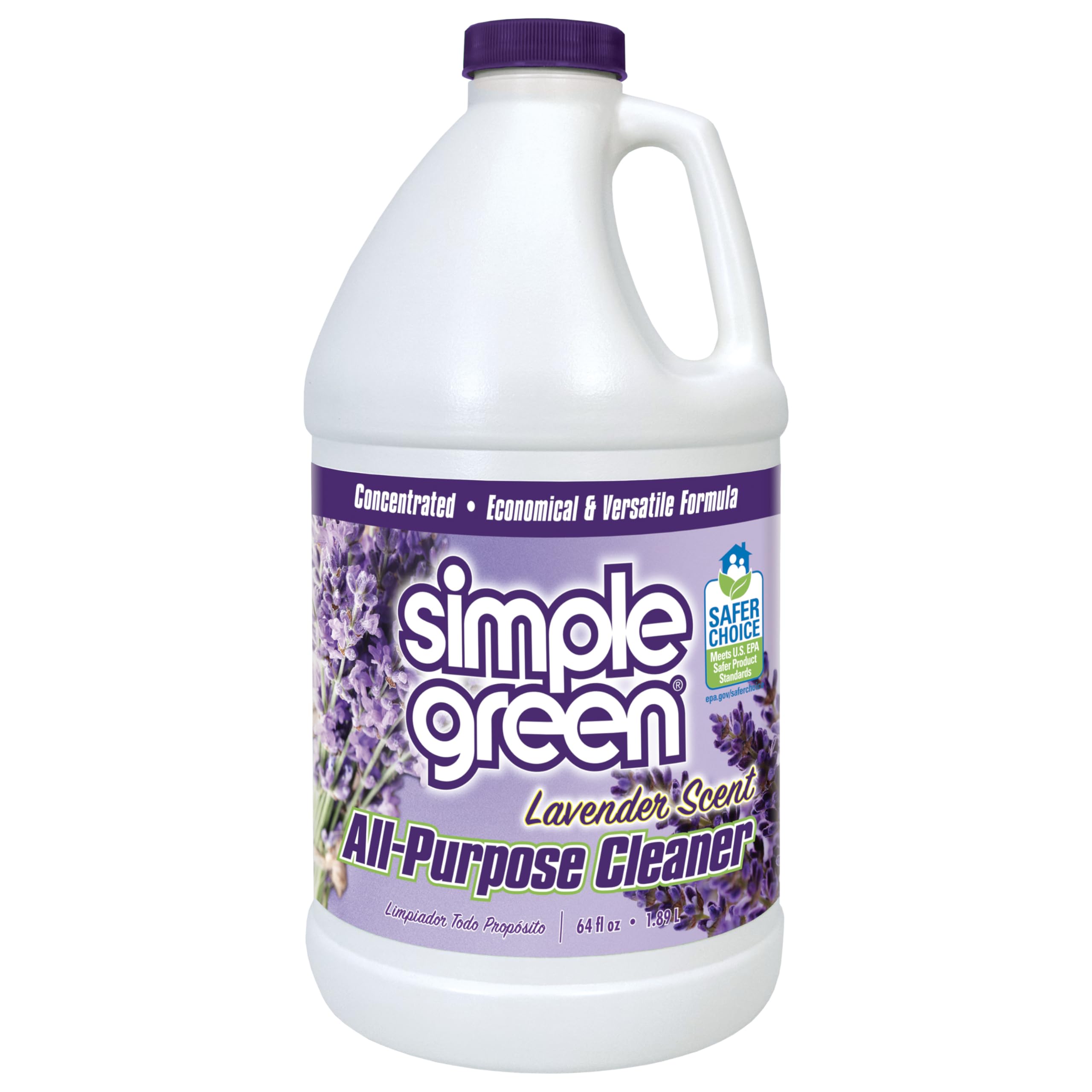 Simple Green lavender cleaner bottle pour removes heavy grime effectively