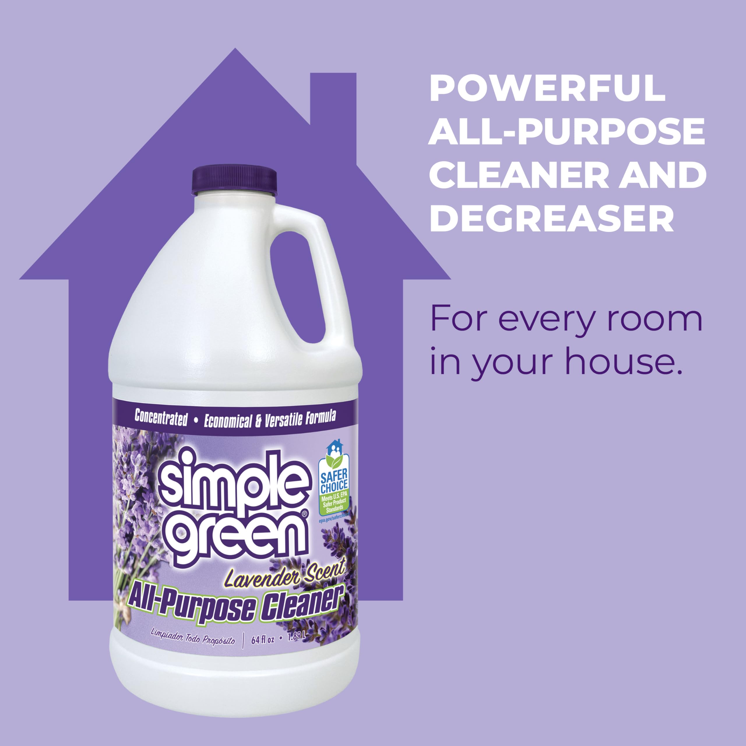 Simple Green lavender concentrate dilution in water for daily cleaning