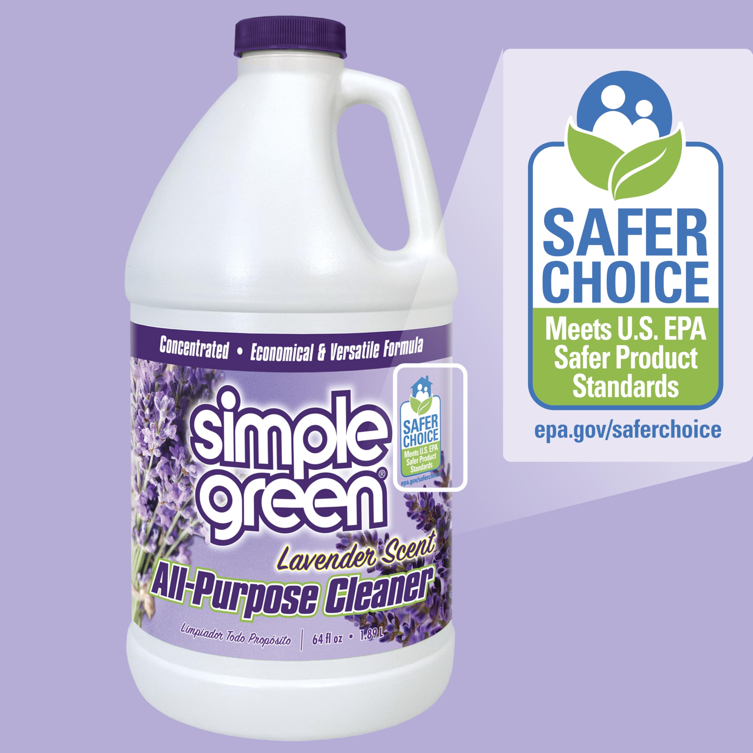 Simple Green eco-friendly Safer Choice logo emphasizes safer cleaning