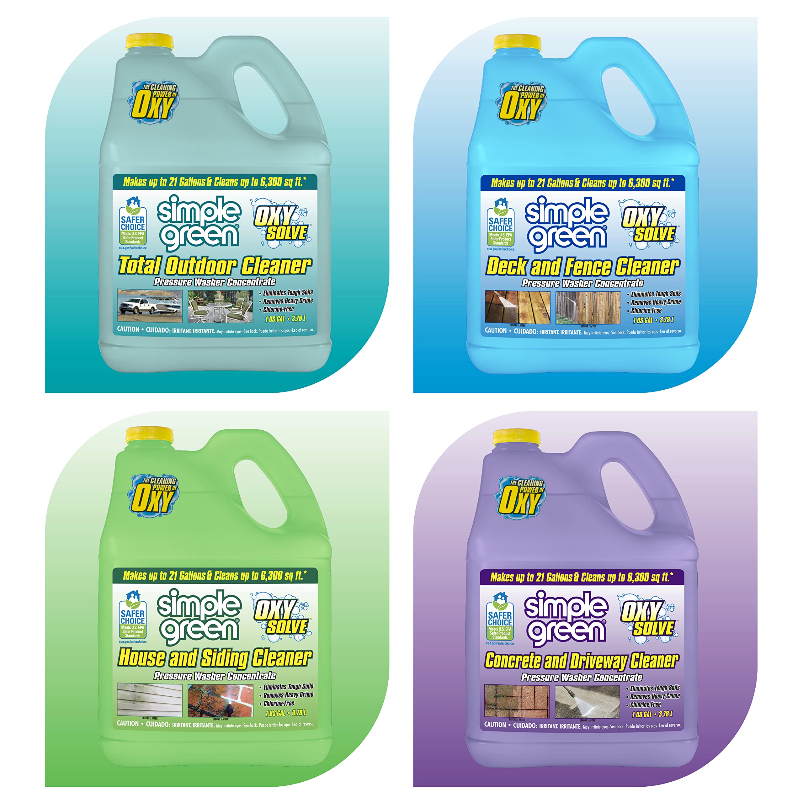 Application and rinse in progress, highlighting user-friendly outdoor cleaning.