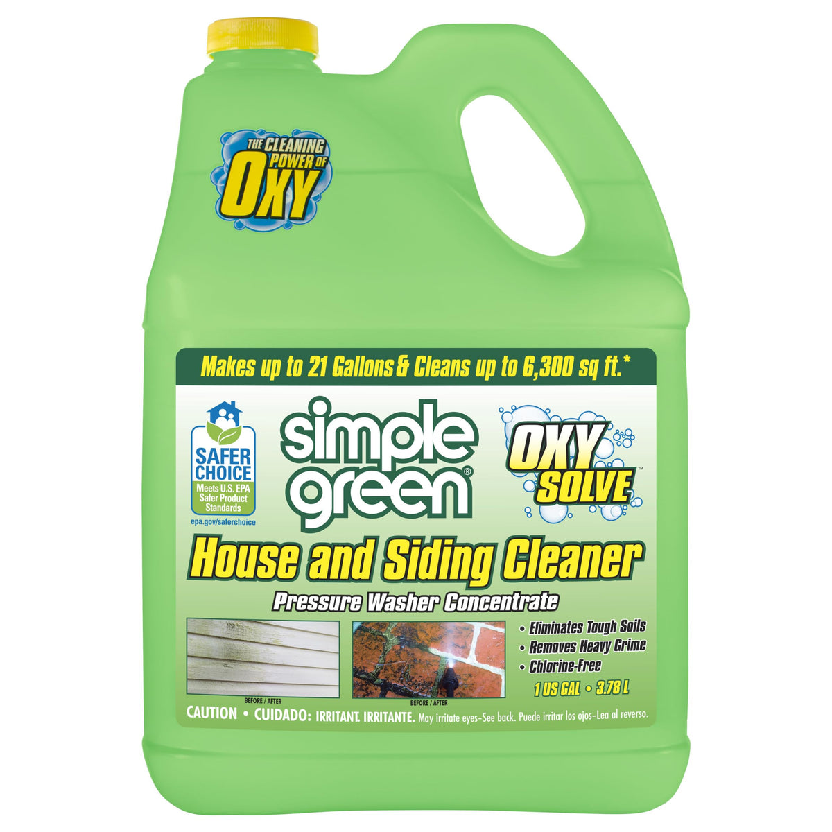 Simple Green Oxy Solve bottle front, safe exterior cleaner for mold and mildew