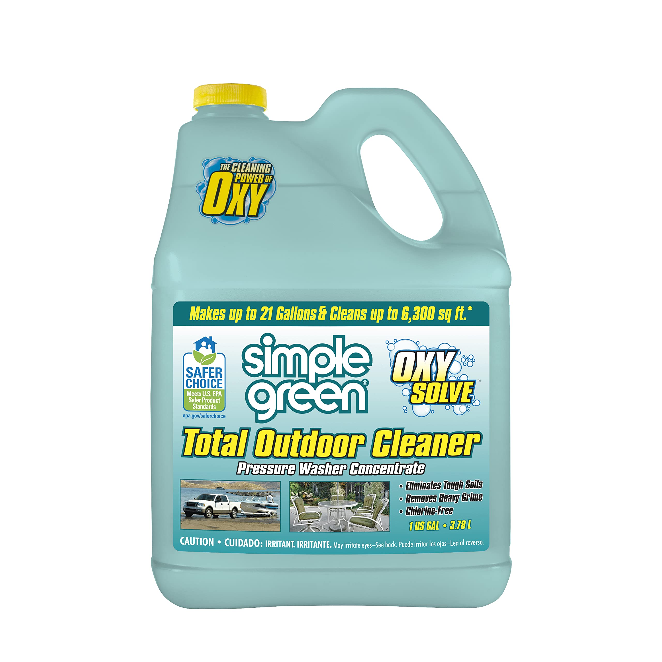 Simple Green Oxy Solve bottle powering outdoor cleaning with peroxide lift.