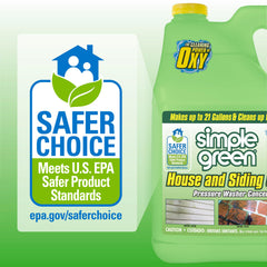Simple Green Oxy Solve application with pressure washer demonstrates grime lifting