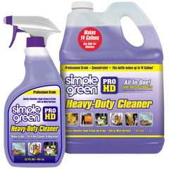 Simple Green Pro HD Purple spray bottle cleans heavy grease from metal surfaces.