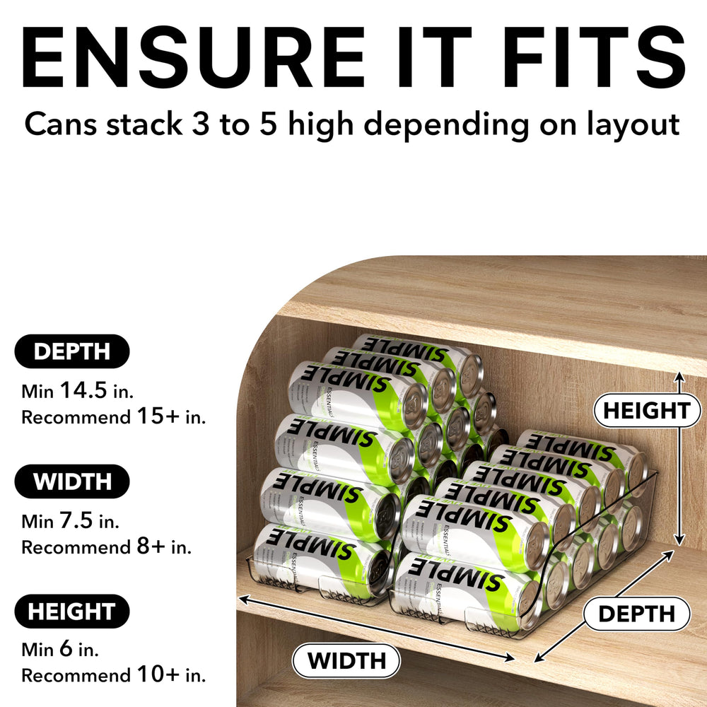Simple Houseware standard-size can organizer bin helps organize fridge shelves.