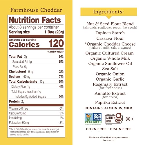 Simple Mills Farmhouse Cheddar crackers snack pack on counter for easy snacking