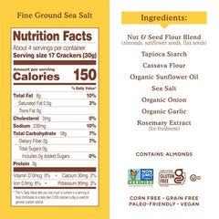 Simple Mills crackers ingredients label showing organic, non-GMO ingredients