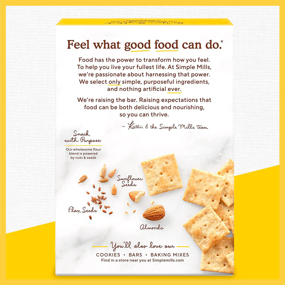 Simple Mills gluten-free crackers as a convenient pantry snack choice