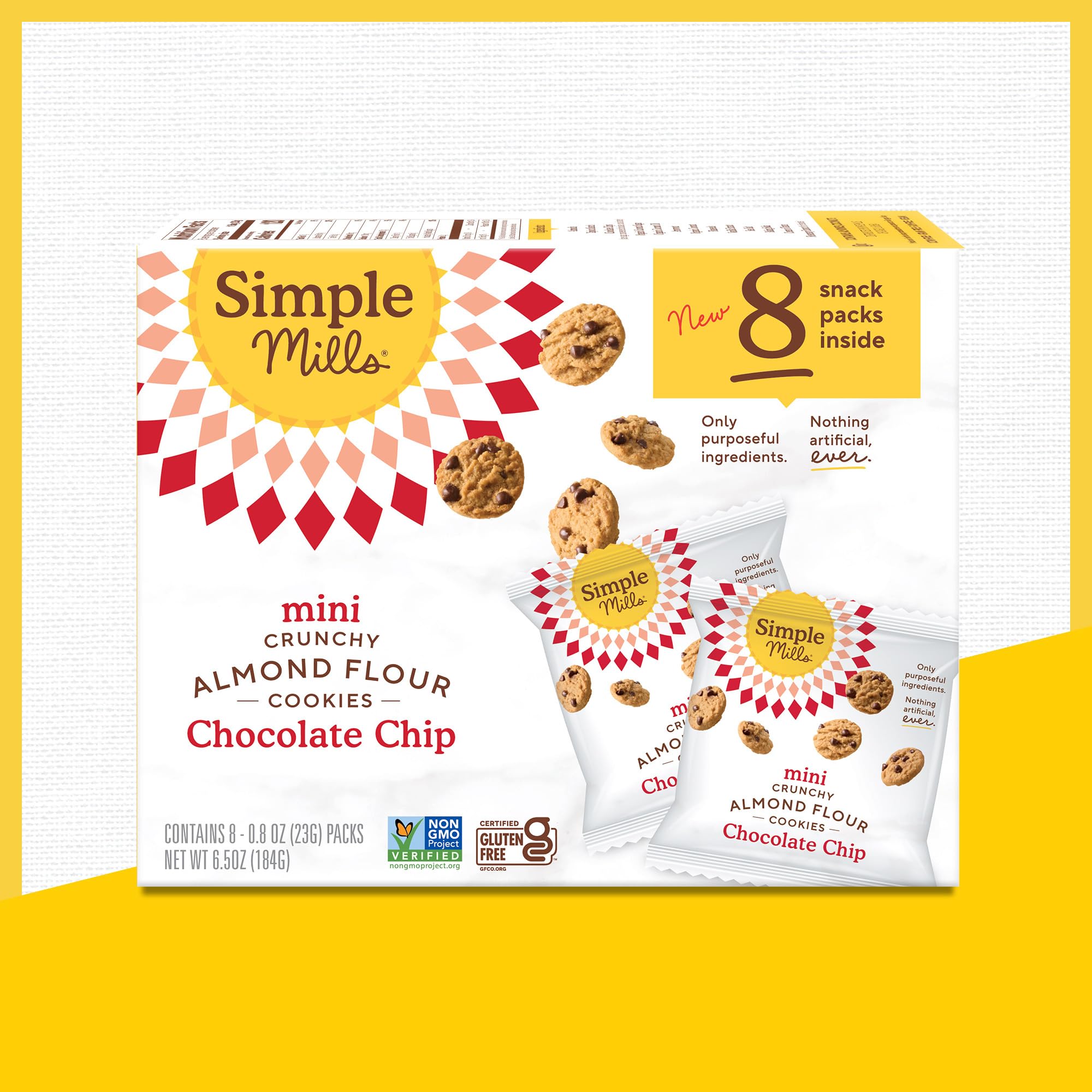 Simple Mills almond flour mini cookie pack in lunchbox for school meals.