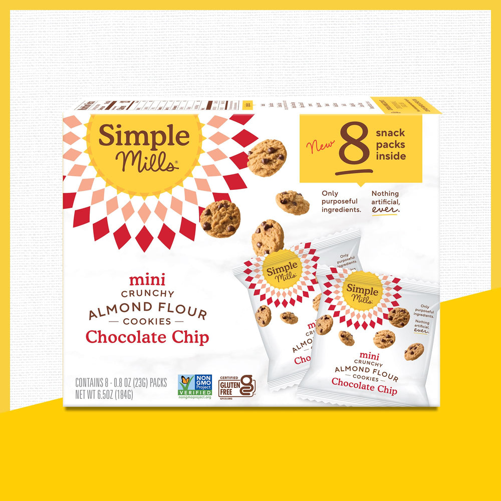 Simple Mills almond flour mini cookie pack in lunchbox for school meals.