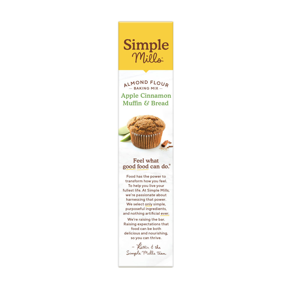 Simple Mills Apple Cinnamon Muffin Mix packaging ready for pantry storage and easy gifting