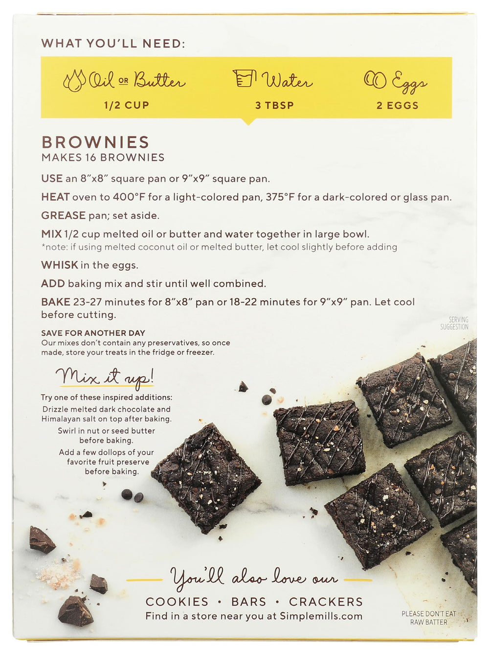 Simple Mills oven-baked brownies coming out fudgy with a rich chocolate aroma