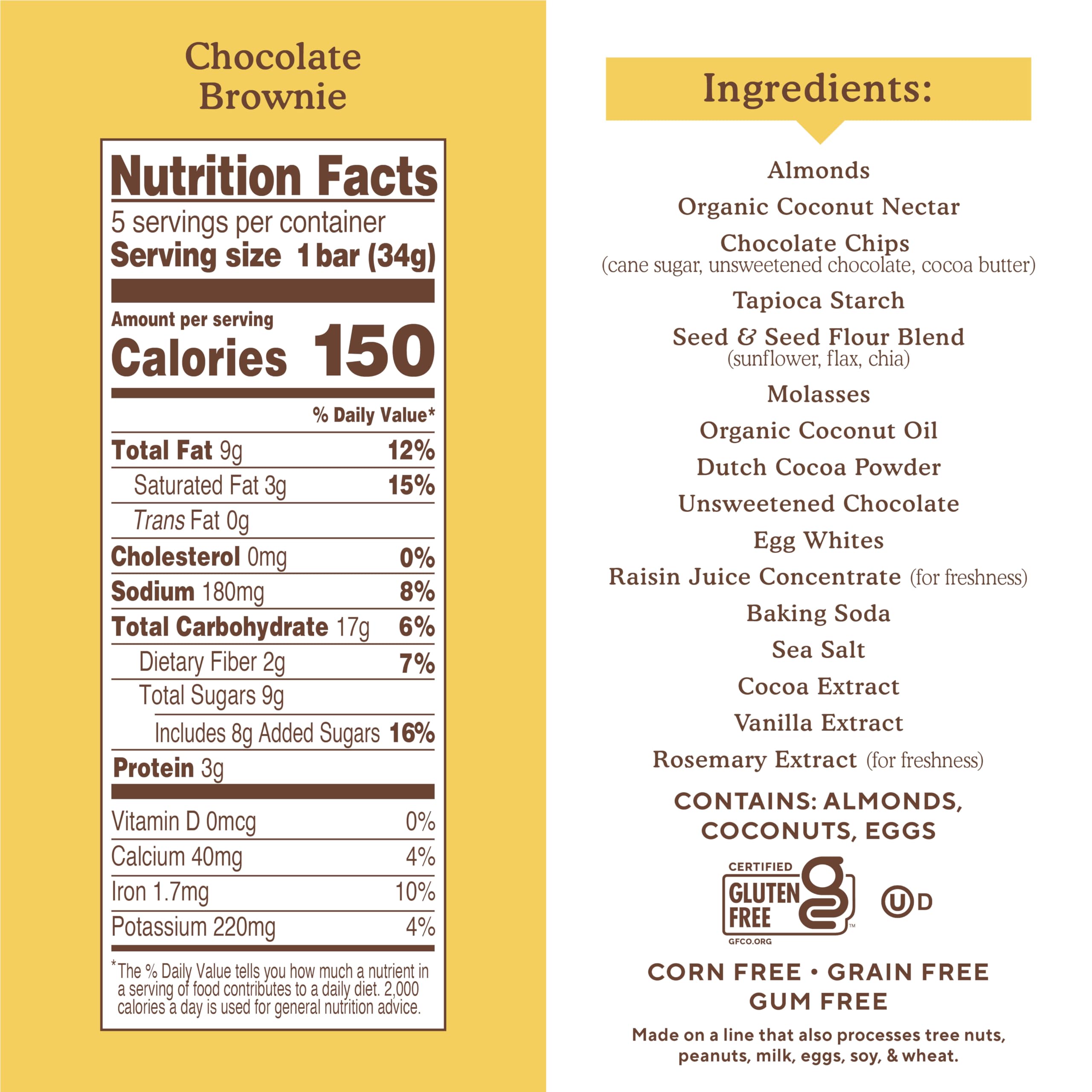 Simple Mills chocolate brownie bar wrap shows soft-baked texture and cocoa