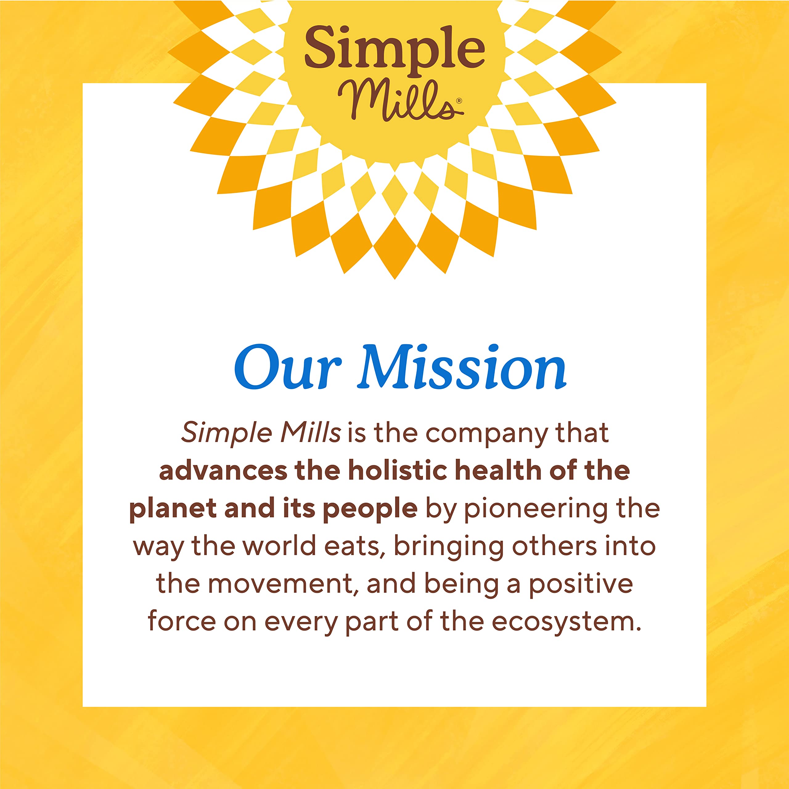 Simple Mills gluten-free label on packaging highlights allergy-friendly snack choice.