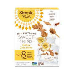 Simple Mills Honey Cinnamon Sweet Thins snack pack on the go for quick bites