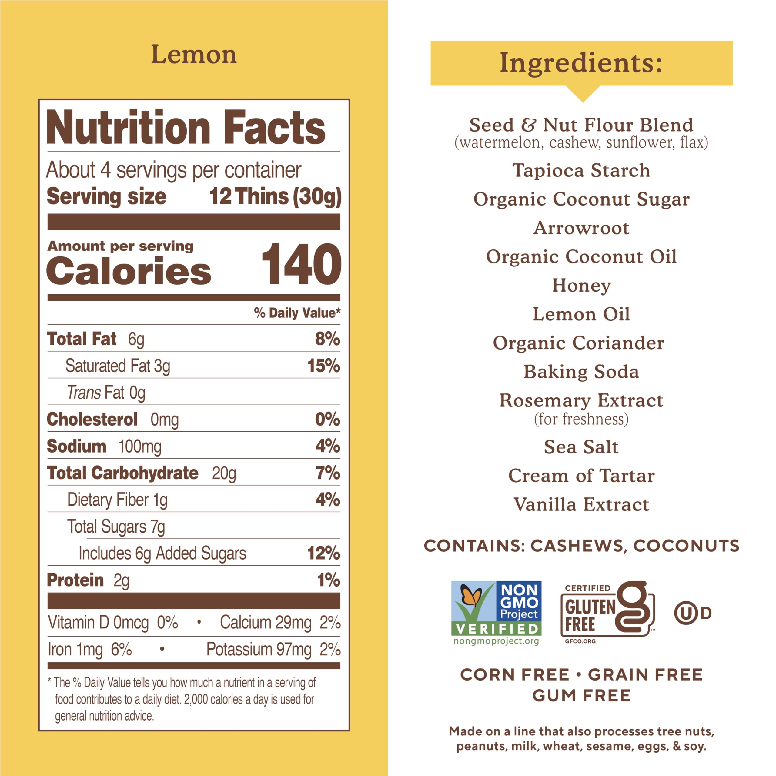 Simple Mills Lemon Sweet Thins crunch closeup, ideal for on-the-go snacking