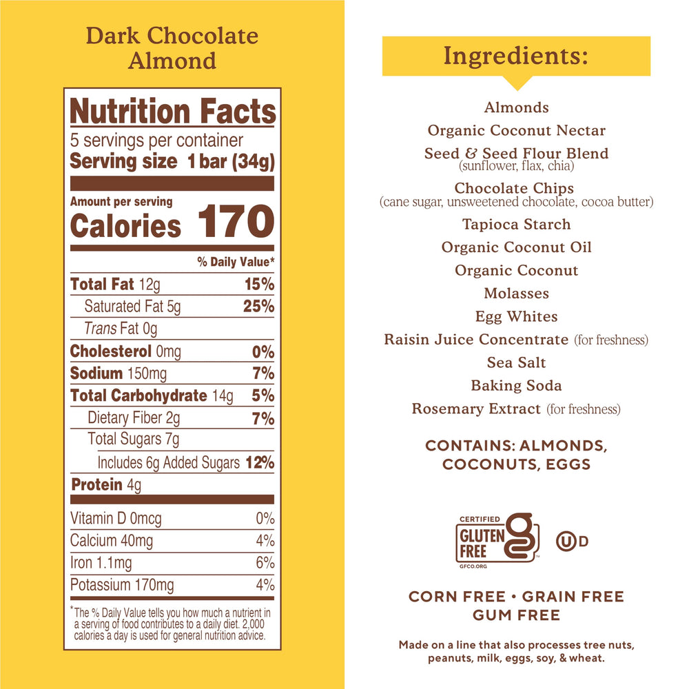 Close-up of a Soft Baked Dark Chocolate Almond Flour Bar showing fudgy texture.