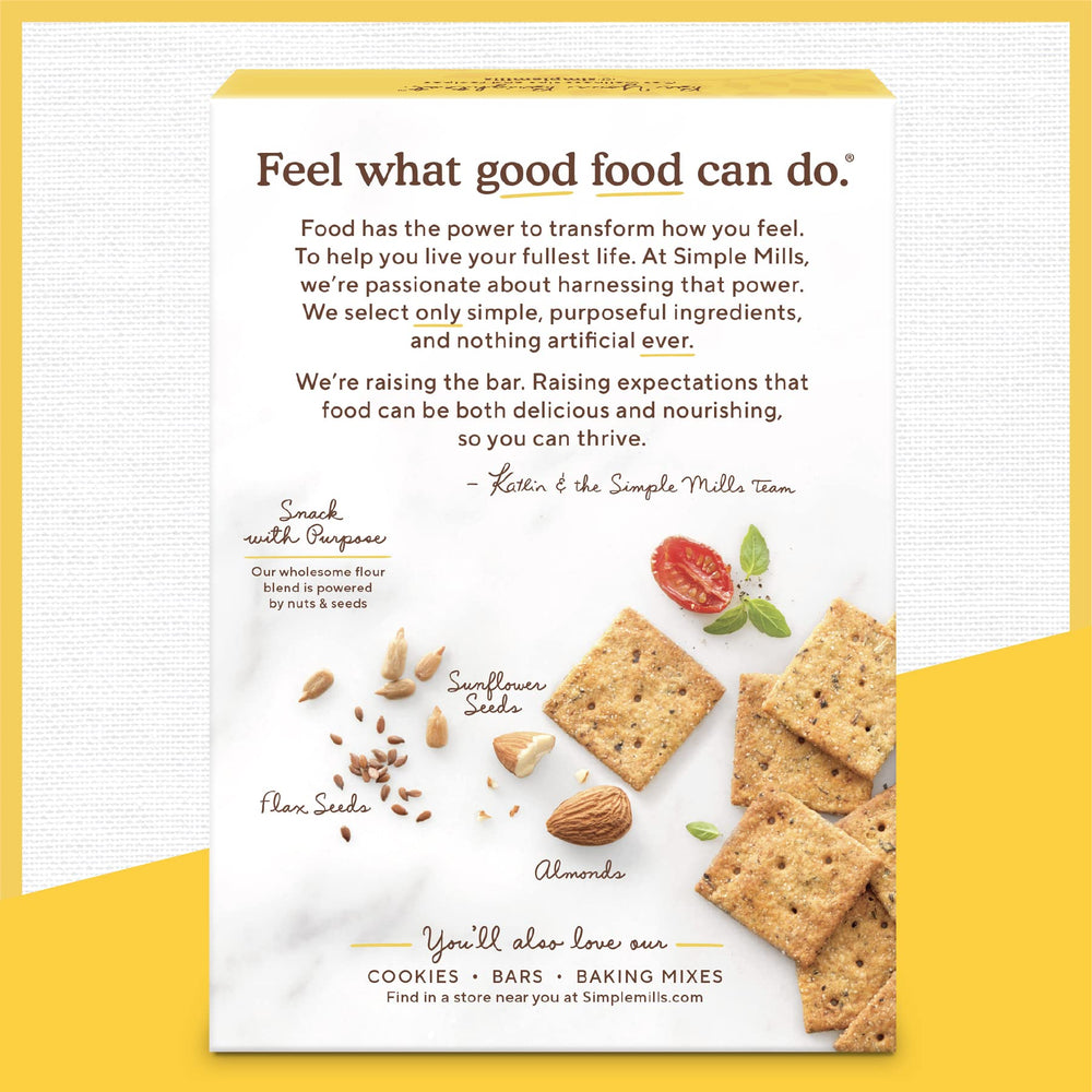 Pairings image with dips and toppings for Simple Mills Sundried Tomato & Basil crackers.