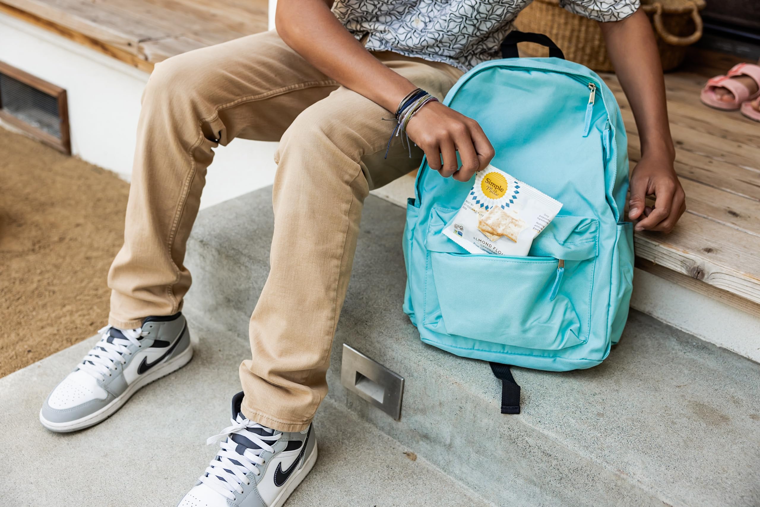 Two boxes of Simple Mills crackers shown for convenient on-the-go snacking