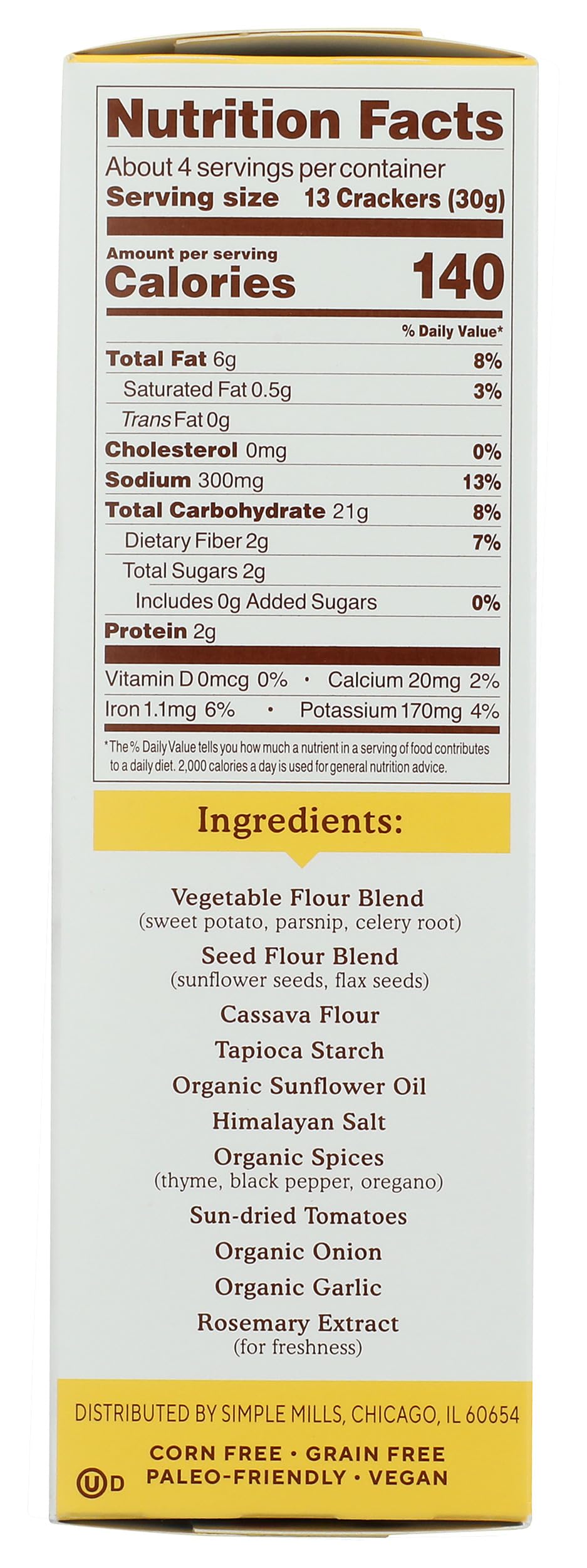 Simple Mills Veggie Pita Crackers on hummus dip for dipping