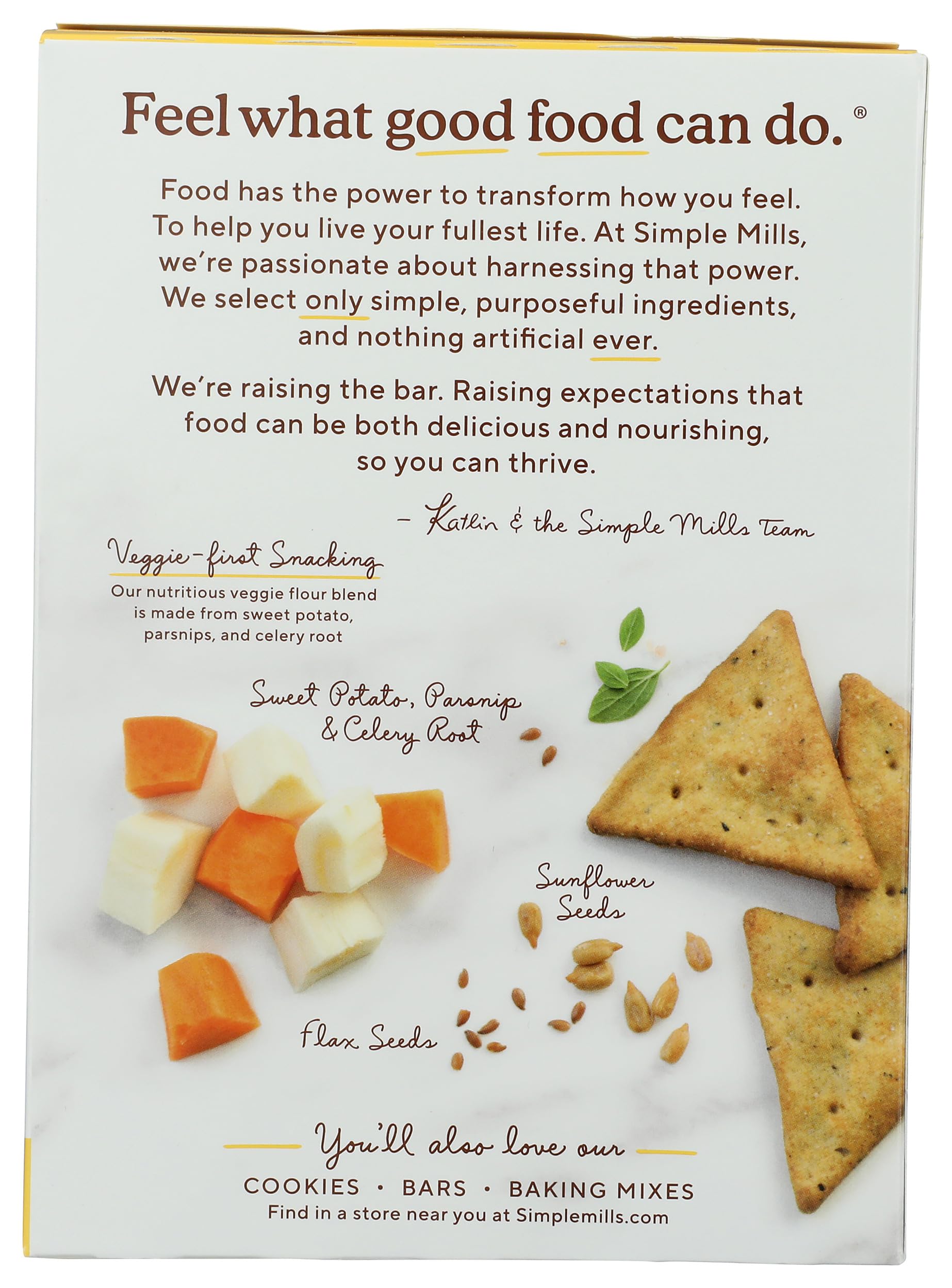 Simple Mills Veggie Pita Crackers veggie-blend closeup with sweet potato and celery root