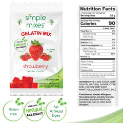 Simple Mixes orange gelatin packet with bright flavor from natural ingredients