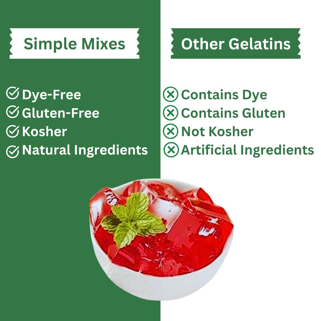 Simple Mixes Strawberry Gel Dessert natural colors without artificial dyes