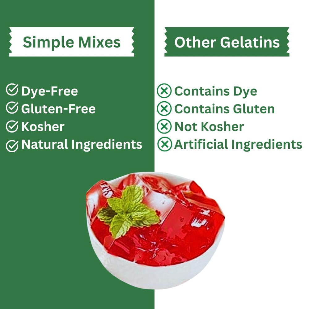 Simple Mixes Strawberry Gel Dessert natural colors without artificial dyes