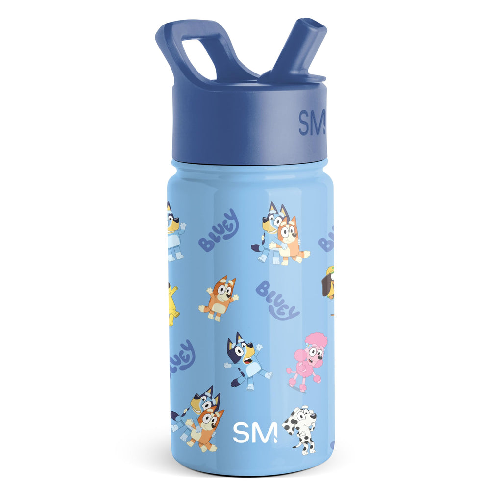 Simple Modern Kids Summit bluey straw lid 14oz bottle keeps kids hydrated at school