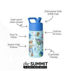 Simple Modern Kids Summit bottle straw lid open for easy sipping.