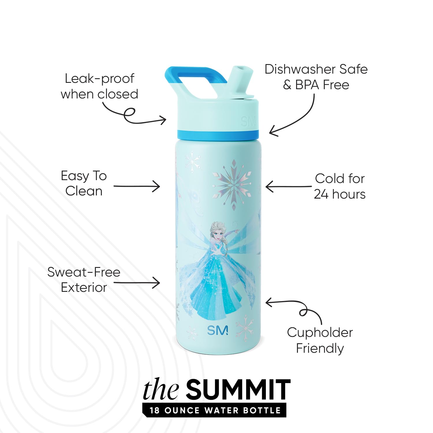 Simple Modern Summit bottle leakproof straw lid keeps drinks secure during daycare and on the go
