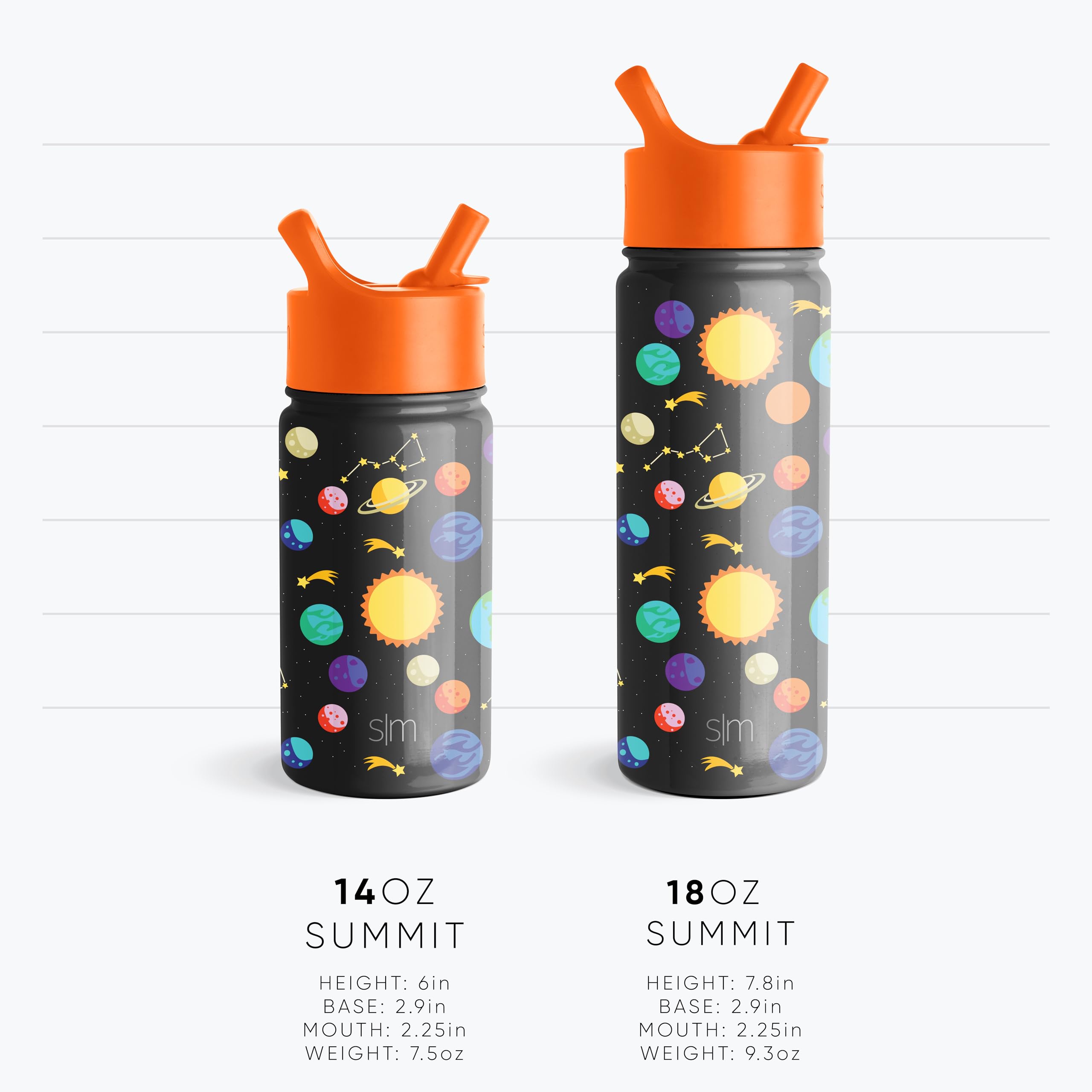 Double-wall insulation maintains beverage temperature for kids' busy days.