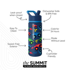 Simple Modern Summit monster-truck-design bottle with straw lid promotes playful hydration.