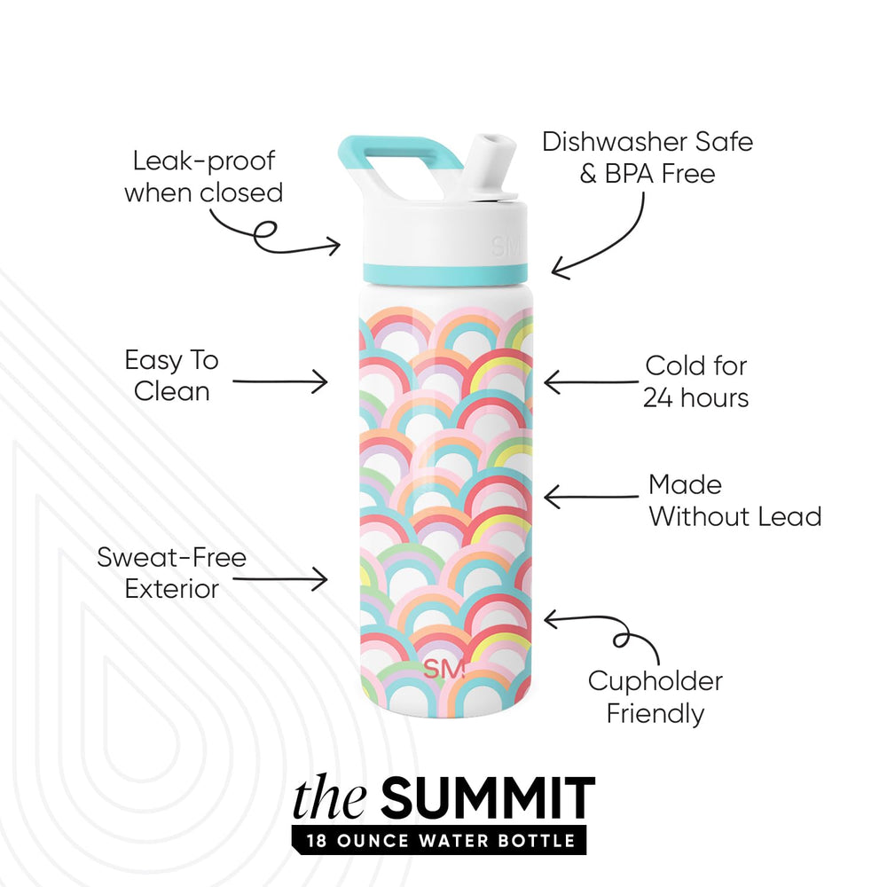 Simple Modern Summit kids bottle with straw lid open for easy sipping