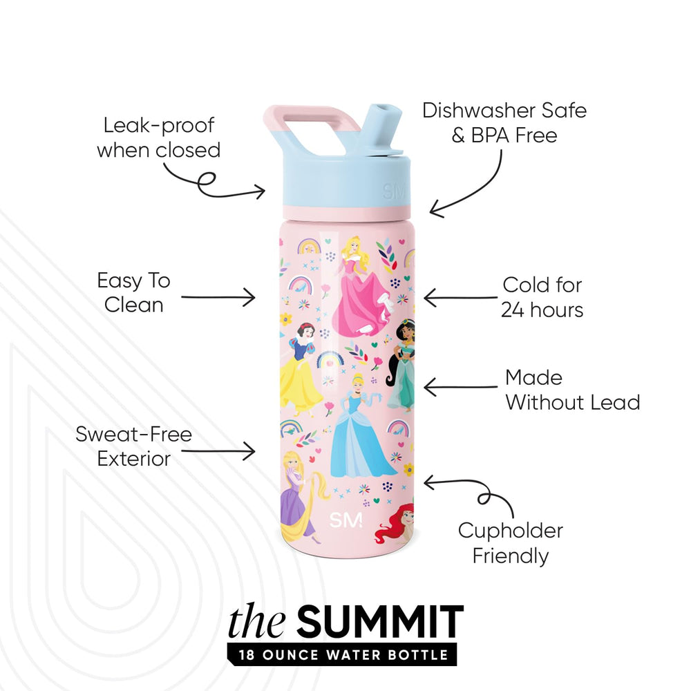 Simple Modern Summit insulated stainless steel bottle keeps drinks cold for hours at school.