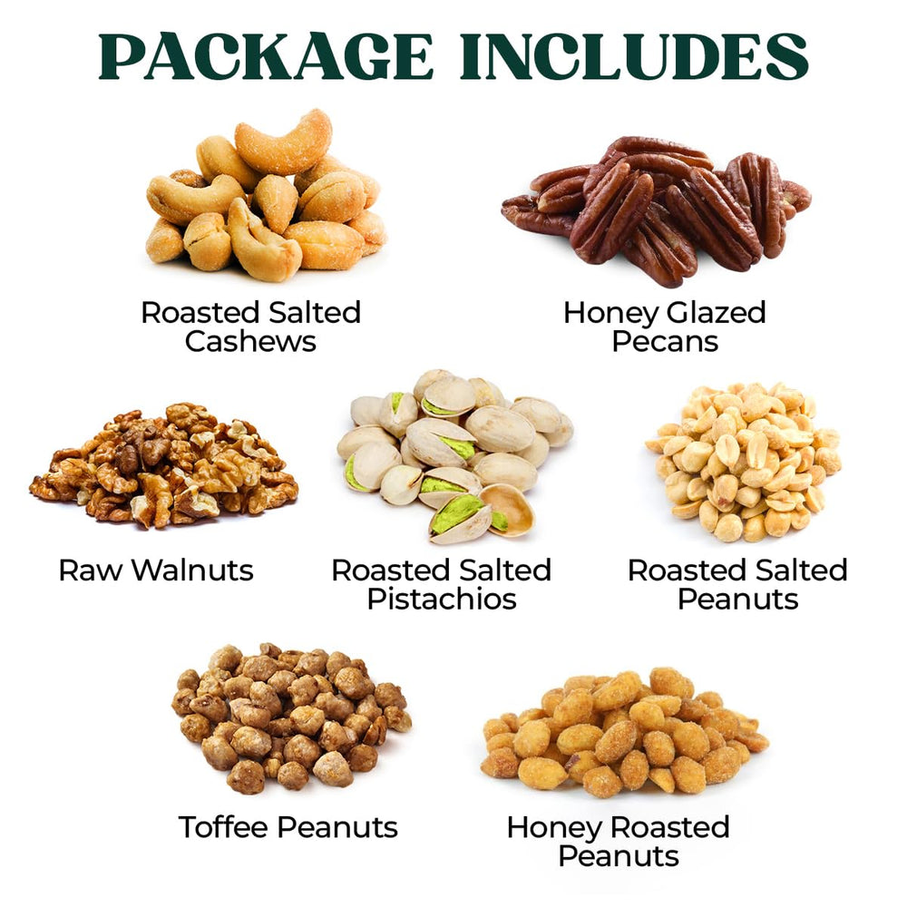 Simple Orchards Easter Nuts Gift Basket platter close-up, showcasing flavor variety.