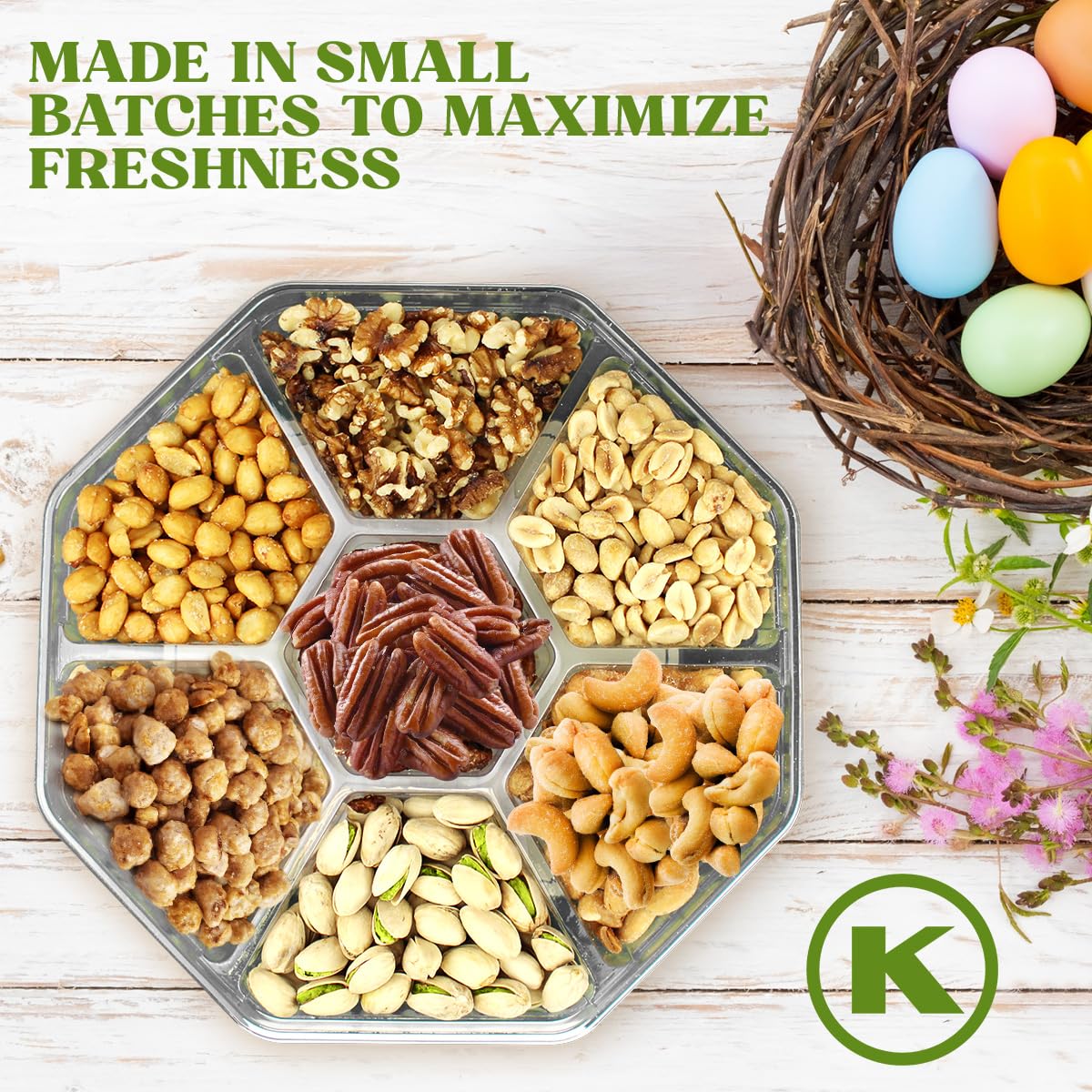 Simple Orchards honey-glazed pecans with warm caramel sweetness.