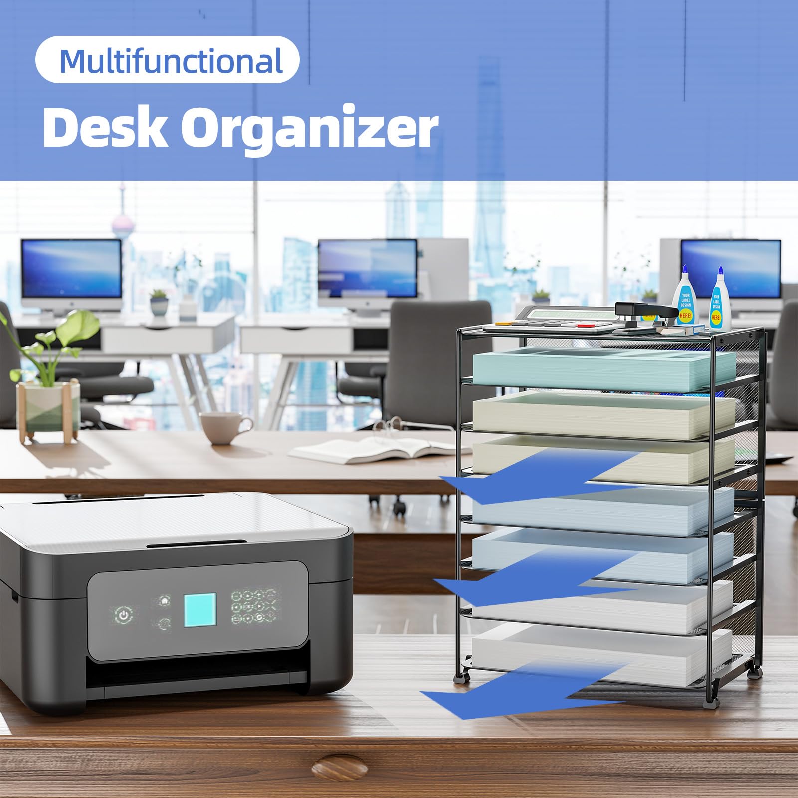 Simple Trending 8-Tier trays suit office or classroom desks for organized workflow.