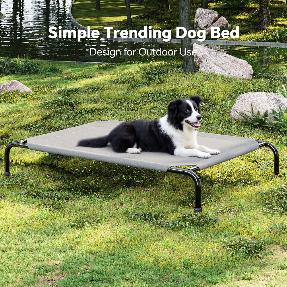 Simple Trending raised dog bed weight capacity graphic emphasizes up to 200 pounds