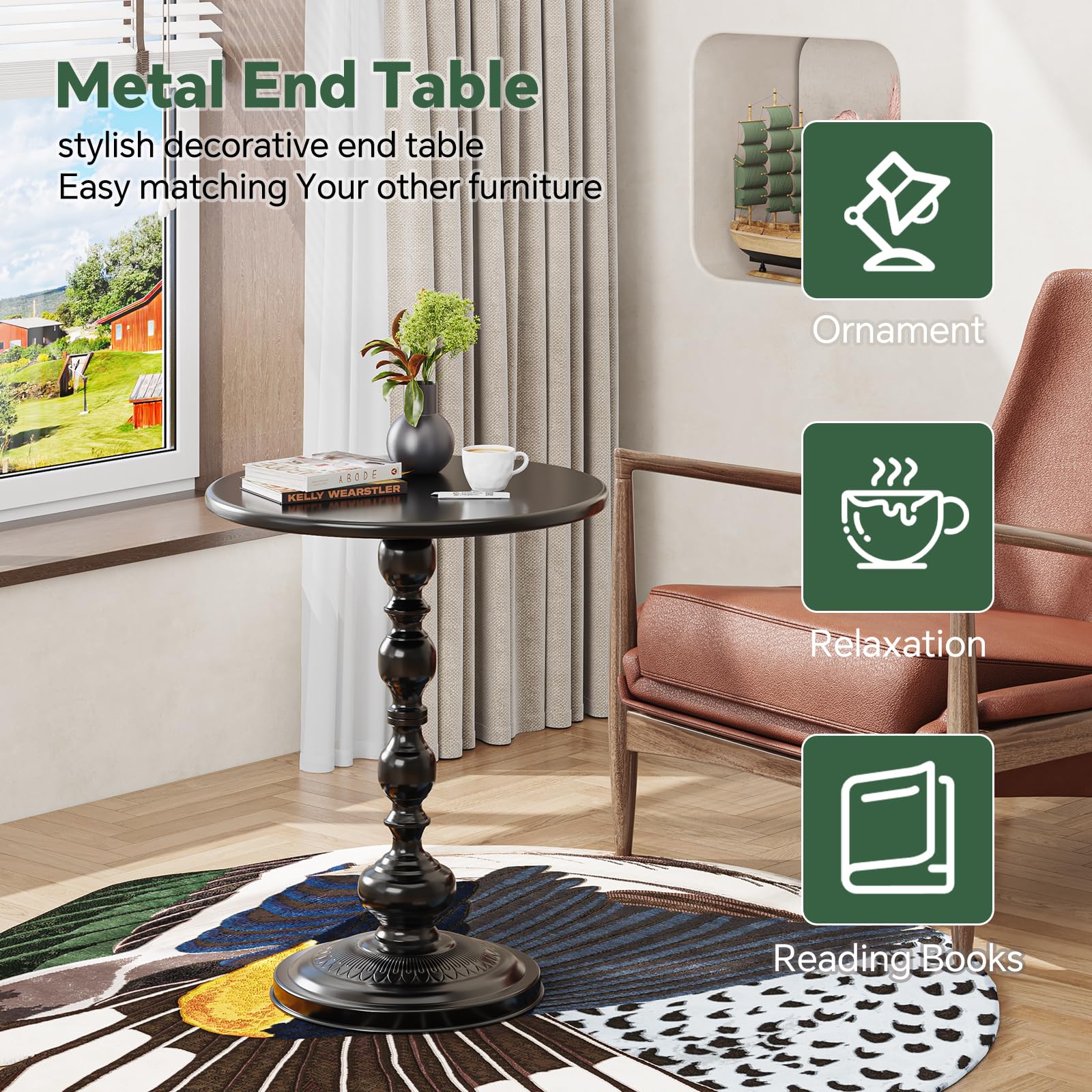 Simple Trending side table in living room setup as end table or beverage surface