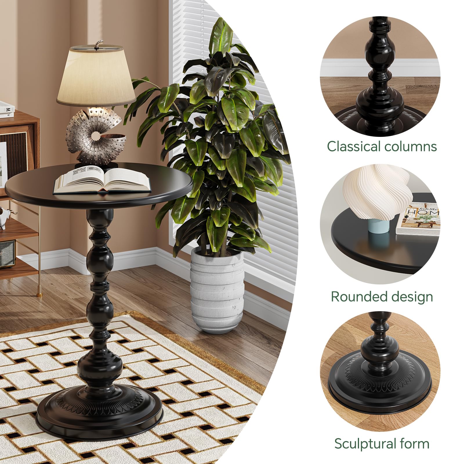 Simple Trending matte satin finish on round table suits diverse decor styles