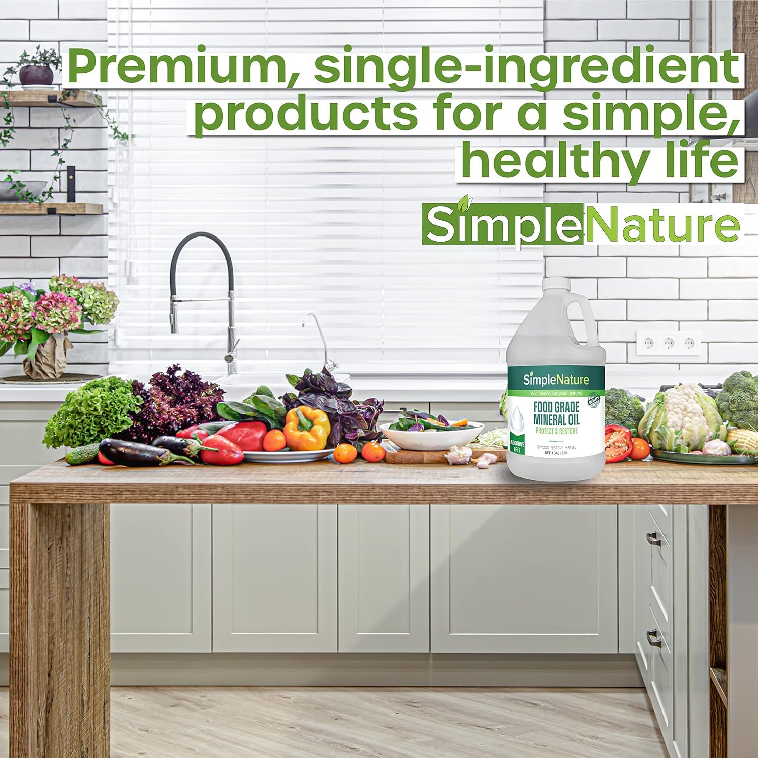 SimpleNature Mineral Oil adds stainless steel shine and rust protection.
