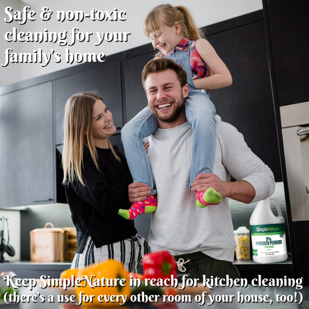 SimpleNature ready-to-use 3% formula highlights stain removal and fabric cleaning.