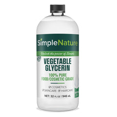 SimpleNature Vegetable Glycerin bottle shows a pure, additive-free base for skincare and crafts.