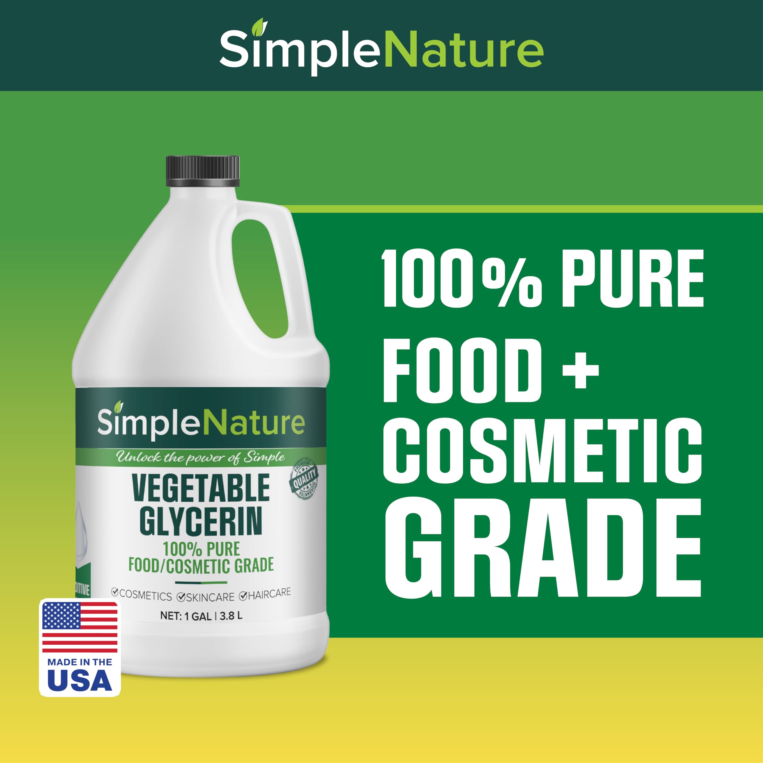 SimpleNature vegetable glycerin, food-grade, ideal for safe home crafting and skincare preparations.