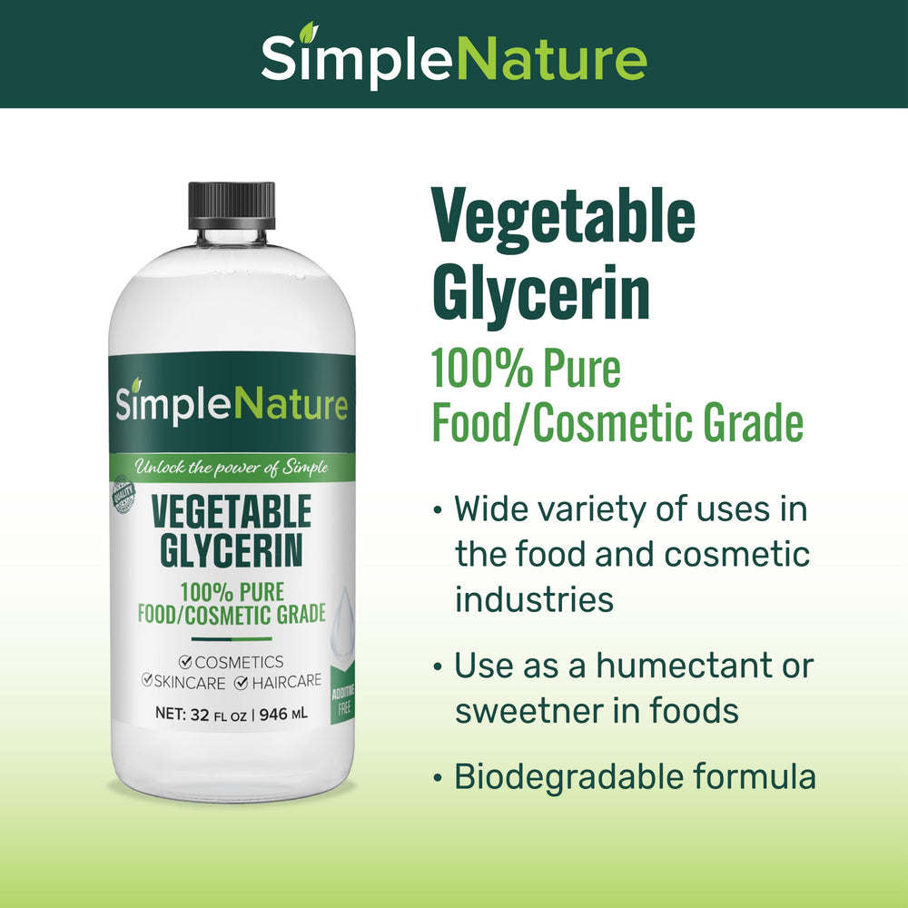 SimpleNature Vegetable Glycerin pour demonstrates a silky texture for moisturizing haircare.