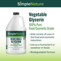 SimpleNature glycerin being poured for moisturizing skin and hair care.