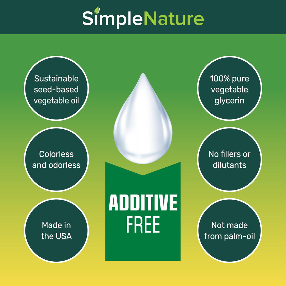 SimpleNature Vegetable Glycerin skincare-use highlights versatile hydration for skin and hair routines.
