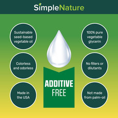 SimpleNature Vegetable Glycerin skincare-use highlights versatile hydration for skin and hair routines.